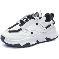 Baskets Chunky à Plateforme pour Hommes, Mode Automne Hiver, Design Patchwork, Chaussures Décontractées à Lacets, Tendance, Antidérapantes, Semelle Épaisse, Chaussures de Papa, Boîte