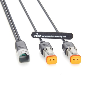 Kabel Otomotif Deutsch 2 Pin Male ke Dual Female Y Splitter Seri DT DT04-2P ke DT06-2S-E008 untuk Mobil Truk Kapal - Product Image 4