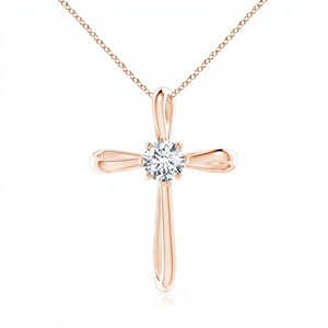 0.50 Ct Lab Grown Diamond Cross Necklace Rhodium Plated 925 Sterling Silver & 14K <b>Solid</b> <b>Gold</b> Wedding Luxury <b>Pendant</b> - Product Image 4