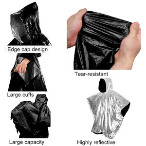 Couverture de survie imperméable et respirante en feuille d'aluminium Mylar thermique pour l'escalade en extérieur, utilisable comme poncho ou imperméable pour enfants - Product Image 3