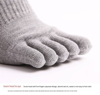 Chaussettes de sport pour hommes, 5 doigts, à bout fendu, invisibles, en coton respirant, écologiques, pour l'automne