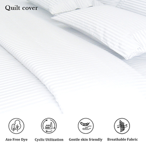 Set di Lenzuola/Copripiumino a Righe in Puro Cotone Egiziano 1000/1200/1600 Fili Personalizzato - Product Image 4