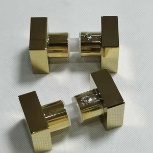 Pomos de puerta de vidrio de ducha Pomo de puerta de vidrio cuadrado de latón dorado rosa - Product Image 4