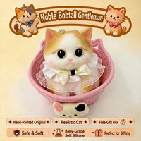 Joli jouet extensible en silicone géant en forme de chat, peint à la main, boîte mystère, pour habiller le grand chat dans un panier, cadeau de fête