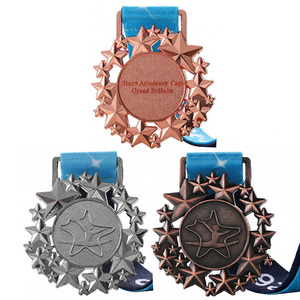 Medallas de Gimnasia y Danza, Aleación de Zinc, Diseño de Estrella 3D en Relieve, Medallas Deportivas de Metal Personalizadas para Competiciones de Gimnasia o Danza - Product Image 1