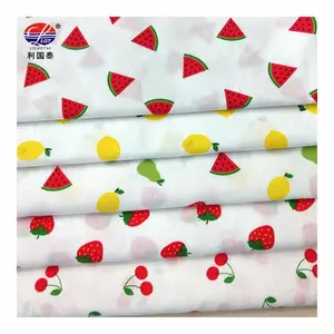 customizable colorful Fruit pattern Design Soft Custom child Print organic Cotton Fabric For Children Kids garment