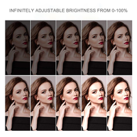 Mini anneau lumineux LED personnalisé 120 LED rechargeable pour selfies, lumière d'appoint à température de couleur réglable CRI>95, à clipser pour les selfies