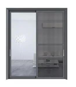 Maison de villa de qualité supérieure Portes en verre en aluminium à rupture thermique à battant avec portes moustiquaires