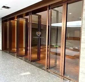 Porta de vidro de aço inoxidável para vilas de luxo de estilos diferentes e de alta qualidade, porta de vidro de metal com segurança de entrada externa