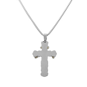 Stainless Steel <b>Cross</b> Pendant Men's Necklace Geometric Design Punk Style 120170 - Product Image 3