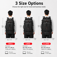 Mochila de Viaje para Hombre de Gran Capacidad, Expandible a 80 Litros, Bolsa de Equipaje de Mano con Compartimento para Zapatos, Mochila Resistente para Camping