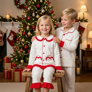 Set <span class=keywords><strong>Pigiama</strong></span> per Bambini con Tasche, Abbigliamento Casual per Bambini, Set <span class=keywords><strong>Pigiama</strong></span> in Morbido <span class=keywords><strong>Cotone</strong></span> per Ragazzi, Pigiami Coordinati per Famiglia - Product Image 4