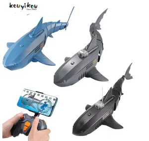 KYK New Arrivals 2.4G Simulation Remote Control Fish RC Shark Boat Water Electric Kids Toy Swimming Lake