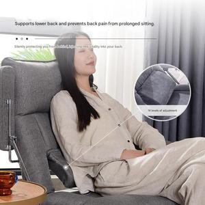 Fauteuil simple moderne en tissu lin Kino Slub avec accoudoirs pliables, ergonomique, pour une sieste rapide, canapé pour le salon - Product Image 5