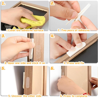 Bandes adhésives amovibles pour accrocher les tableaux, crochets et attaches auto-agrippants pour cadres, fixation murale sans dommage, vente en gros usine