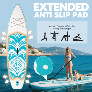 Ensemble de planche à pagaie <span class=keywords><strong>gonflable</strong></span>, planche SUP extra large, aileron amovible, pagaie flottante - Product Image 6