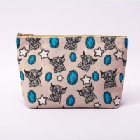 Pochette de maquillage bleue patchwork pour femme, multi-usage, pour clés de voiture, organiseur de toilette portable de voyage