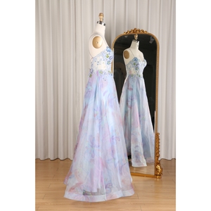 Licorne conception tissu imprimé Tulle moderne Ombre couleur été Fairycore col en v robes décontractées pour la plage vacances vacances français - Product Image 2