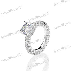 Bague de mariage en argent sterling 925 pour femme, bijoux en or 18k, <span class=keywords><strong>diamant</strong></span> à haute teneur en carbone - Product Image 5