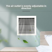 Nouvelle grille de ventilation murale double couche réglable pour climatisation centrale avec interrupteur manuel