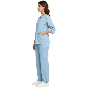 Daoyi Women Workwear Set Polyester Quick Dry Uniform Beauty Salon Uniform Full Size - Product Image 1