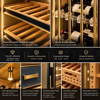 Réfrigérateur à vin commercial personnalisé à température contrôlée, grande capacité, porte vitrée, vitrine à vin