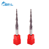 Fresa de punta esférica cónica de carburo sólido BFL, personalizable OEM, herramientas de grabado CNC para tallado de madera, fresa de punta esférica sólida