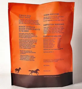 専門メーカーカスタムスタンドアップポーチバルクドライフード速乾性動物飼料高品質馬の穀物フードバッグ