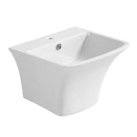 Lavabo mural rectangulaire en porcelaine pour salle de bain, demi-piedestal, suspendu, à poser au mur