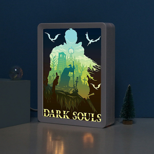 Boîte à lumière Anime, figurine <span class=keywords><strong>Dark</strong></span> Souls, éclairage personnalisé, cadre Shadow Box, image, lampe de nuit 3D, décoration d'intérieur, cadeau Anime - Product Image 3