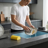 Éponge de nettoyage humide en gros d'usine spongieuse humide réutilisable anti-rayures ménage voiture cuisine éponge Super absorbante avec crêtes