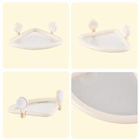 UFORU Étagère de rangement et organisateurs muraux pour salle de bain Étagère d'angle peu encombrante Étagère de toilette Étagère d'angle double couche