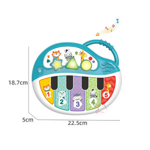 Clavier de piano en plastique à 5 touches pour enfants, jouet musical éducatif avec effets lumineux et sonores pour bébés - Vente en gros - Product Image 4