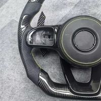Volant de voiture en fibre de carbone modifié, adapté aux Mercedes-Benz AMG W205 W214 W222 W223 C63 C43, volant en fibre de carbone