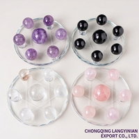 Boule en cristal d'améthyste violette naturelle, motif sept étoiles, pierre polie, ornement décoratif pour la maison et le bureau