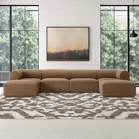 Ensemble de canapés de luxe pour salon, mobilier d'intérieur modulaire en cuir, 6 pièces, canapé en U, sectionnel, à vendre