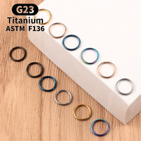 Cincin Hidung Titanium G23 20G 18G 16G 14G, Anting Septum, Helix, Conch, Cartilage, Perhiasan Tindik, Anting Bibir untuk Wanita dan Pria