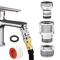 Ensemble de 3 pièces pour tuyau de douche de connexion d'évier/tuyau d'arrosage/robinet d'évier de machine à laver portable adaptateur de robinet à connecteur rapide