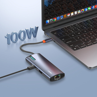 Ordinateur Dock Hub d'extension LDNIO sans fil 5 en 1 avec concentrateur multiple Type-c vers Pd Ports Usb Station d'accueil portable