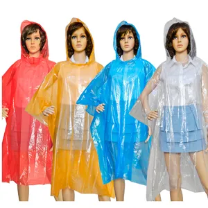 OEM Рекламный Открытый водонепроницаемый дождевик, Прозрачное пластиковое пончо, дождевик, одноразовое дождевое пончо