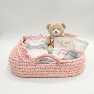 Cesta de Almacenamiento Multifuncional para Bebés, de Gran Capacidad, Organizador de Pañales, Tejida a Mano con Hilo de Algodón, Cesta para Cuna - Product Image 6