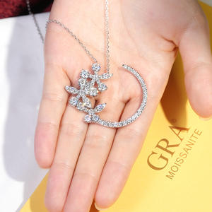 สร้อยคอเงินแท้ 925 ชุบทอง 18K ประดับเพชรโมอิสซาไนต์ทรงกลม สำหรับผู้หญิง - Product Image 6