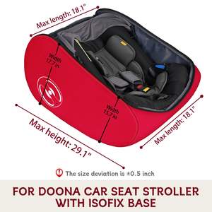 Sac de voyage pour avion, compatible avec le siège <span class=keywords><strong>auto</strong></span> <span class=keywords><strong>Doona</strong></span>, la <span class=keywords><strong>poussette</strong></span> et plus encore, sac de transport pour <span class=keywords><strong>poussette</strong></span> avec fermeture éclair verrouillable - Product Image 2