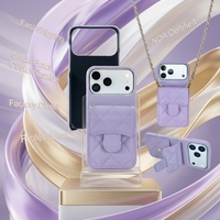 Étui en cuir PU pour iPhone 17 Pro avec bouton-pression, fente pour cartes, protection intégrale des bords, antichoc, protection 360°, design style INS avec estampage à chaud