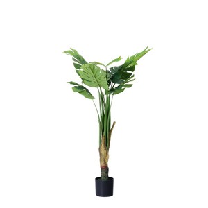 Plante artificielle Monstera Deliciosa Bonsai Dream Castle pour décoration intérieure, en PVC/PE, pot noir style coquille de tortue - Product Image 5