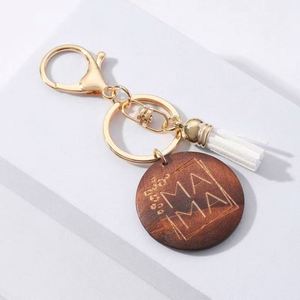 Hot Mother's Day Gift Keychain Custom Wooden Letter Fringe Car <b>Key</b> Chain <b>Bag</b> <b>Key</b> <b>Ring</b> - Product Image 3