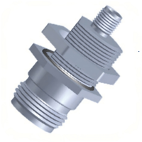 Adaptador ZCOM N(F)-SMA(F) Hembra a Hembra, Bajo VSWR, Baja Pérdida de Inserción, Conector Coaxial RF de CC-18GHz para Señales de Microondas