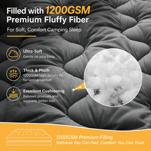 Matelas de lit de camp matelassé épaissi en gros, surmatelas portable pliable, tapis de couchage léger <span class=keywords><strong>pour</strong></span> lit de camp, <span class=keywords><strong>camping</strong></span>-<span class=keywords><strong>car</strong></span>, voyage double - Product Image 2