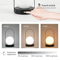 Lampe de table sans fil portable, lumière de lanterne à LED, lumières de chevet à gradation continue 3 couleurs alimentées par batterie pour l'extérieur