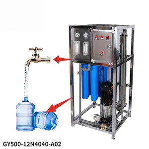 GY500-12N4040-A02 500lph Sistema De Osmose Reversa De Aço Inoxidável Estação De Tratamento De Água Potável Pura
